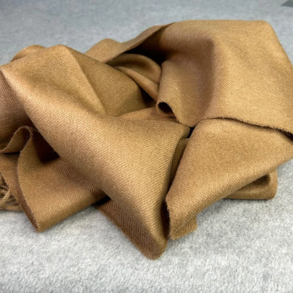 Peruvian Soul 100% Baby Alpaca Scarf‎ Wrap Shawl Handcrafted Made Peru Camel Tan